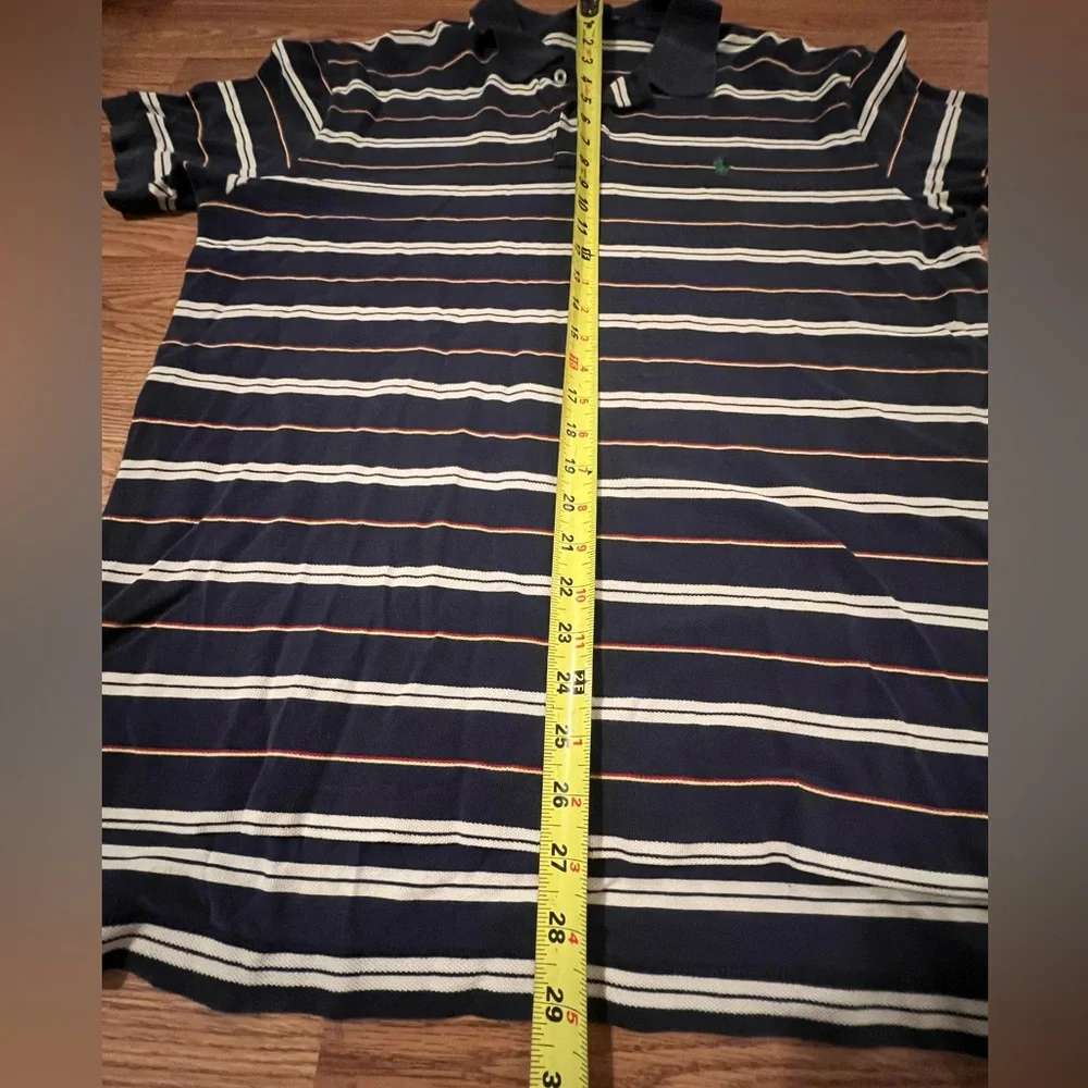 Polo Ralph Lauren Shirt Short Sleeve Navy White Stripe Green Pony Men’s large